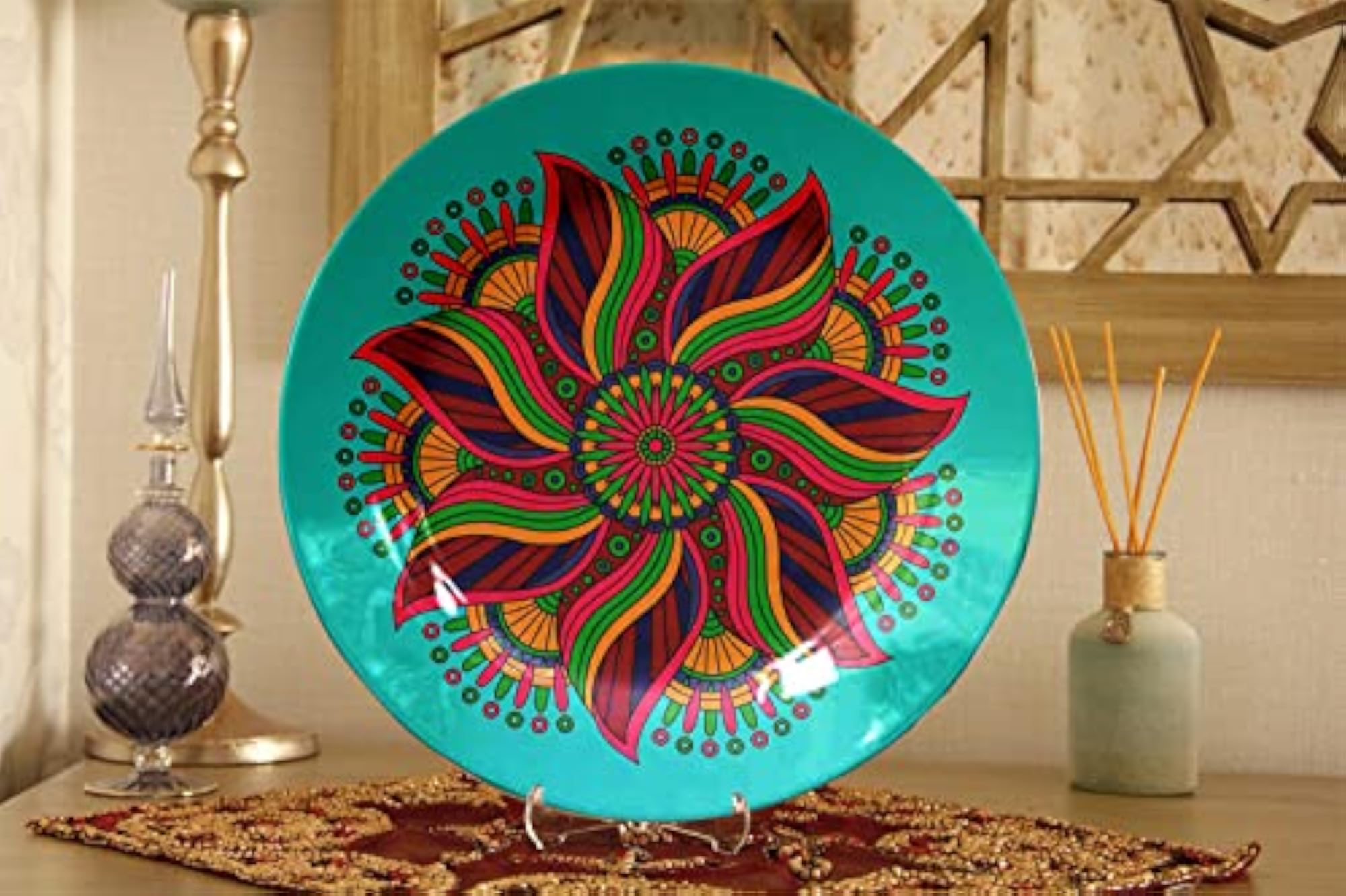 Mandala Art Ceramic Decorative Wall Plates, Set of 2